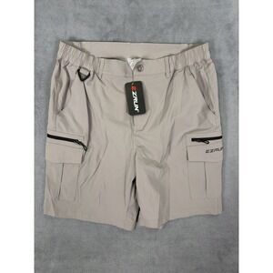 New EzRun Shorts Mens Medium Gray Nylon Cargo Lightweight Hiking Outdoor‎
